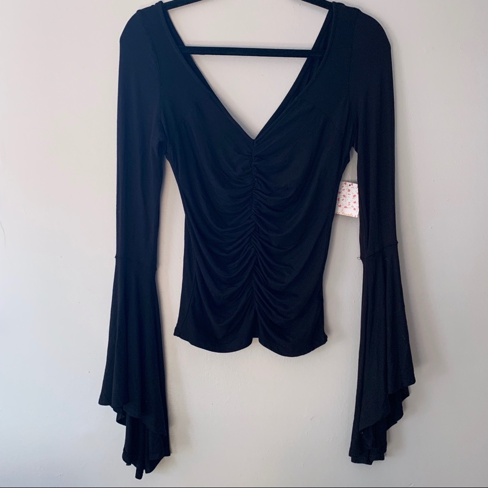 NEW Free People What a Babe Bell Sleeve Top